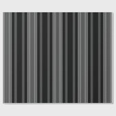 ヴィンテージの黒い灰色の白いグラフィックストライプパターン ラッピングペーパー (フラット)