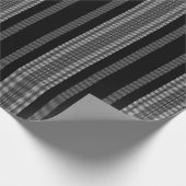 ヴィンテージの黒い灰色の白いグラフィックストライプパターン ラッピングペーパー (角)