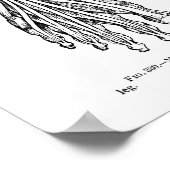 ヴィンテージの黒い脚の人間の解剖学的筋肉 ポスター (角)