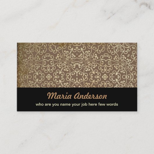 ヴィンテージの黒い茶色の名刺 名刺 (正面)