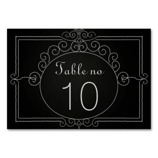 ヴィンテージの黒い黒板 テーブルナンバー (正面)
