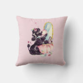 ヴィンテージの黒くフランスのなプードルの装飾用クッション クッション (裏面)