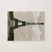 ヴィンテージの黒く及び白いエッフェル塔 ジグソーパズル (横)