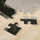 ヴィンテージの黒く及び白いエッフェル塔 ジグソーパズル (側面)