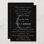 ヴィンテージの黒く及び白いモノグラムの招待状Verticle 招待状 (正面/裏面)