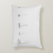 ヴィンテージの黒く及び白いヨットの航海のな写真 アクセントクッション (正面(垂直))