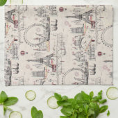 ヴィンテージの黒く及び白いヨーロッパイメージ キッチンタオル (折り畳み)