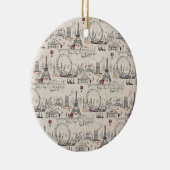 ヴィンテージの黒く及び白いヨーロッパイメージ セラミックオーナメント (右)