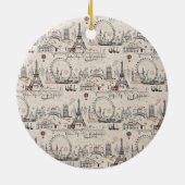 ヴィンテージの黒く及び白いヨーロッパイメージ セラミックオーナメント (裏面)