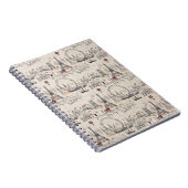 ヴィンテージの黒く及び白いヨーロッパイメージ ノートブック (右側)