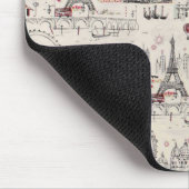 ヴィンテージの黒く及び白いヨーロッパイメージ マウスパッド (コーナー)