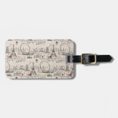 ヴィンテージの黒く及び白いヨーロッパイメージ ラゲッジタグ (正面横)