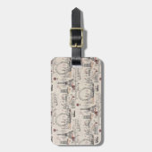 ヴィンテージの黒く及び白いヨーロッパイメージ ラゲッジタグ (正面縦)