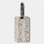ヴィンテージの黒く及び白いヨーロッパイメージ ラゲッジタグ (裏面縦)