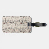 ヴィンテージの黒く及び白いヨーロッパイメージ ラゲッジタグ (裏面横)