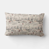 ヴィンテージの黒く及び白いヨーロッパイメージ ランバークッション (裏面)