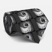 ヴィンテージの黒く及び白く航海のなタコの触手 ネクタイ (ロール)