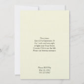 ヴィンテージの黒く、クリーム色のダマスク織の結婚式招待状 招待状 (裏面)