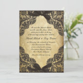 ヴィンテージの黒く、クリーム色のレース 招待状 (スタンド正面)