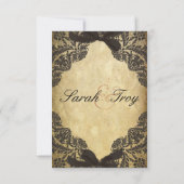 ヴィンテージの黒く、クリーム色のレース- RSVP (裏面)