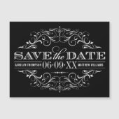 ヴィンテージの黒と白の飾り付け日を保存 (正面)