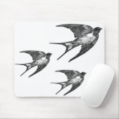 ヴィンテージの黒のつばめのデザイン マウスパッド (マウス)