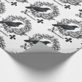 ヴィンテージの黒のハロウィンのモダンなカラス ラッピングペーパー (角)