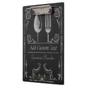 ヴィンテージの黒の上品で華美な銀のスプーンのフォーク クリップボード (左)