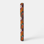 ヴィンテージの黒はっきりした色の花柄 iPhoneケース (左側面)