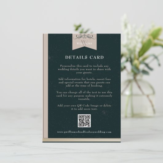 ヴィンテージの黒タンのチャプター結婚ページのカード挿入 エンクロージャーカード (スタンド正面)