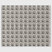 ヴィンテージの黒塗り子猫 ラッピングペーパー (フラット)