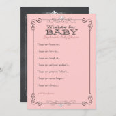 ヴィンテージの黒板が赤ちゃんのシャワーカードを願う アドバイスカード (正面/裏面)