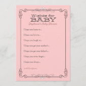 ヴィンテージの黒板が赤ちゃんのシャワーカードを願う アドバイスカード (正面)