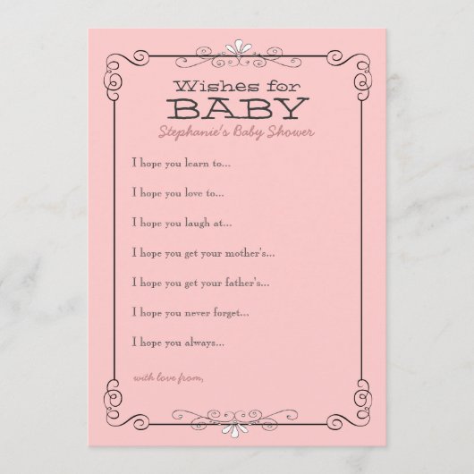 ヴィンテージの黒板が赤ちゃんのシャワーカードを願う アドバイスカード (正面)