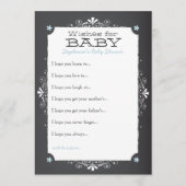 ヴィンテージの黒板が赤ちゃんのシャワーカードを願う アドバイスカード (正面)