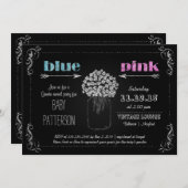 ヴィンテージの黒板によってMasonJarは性が明らかにします開花します 招待状 (正面/裏面)