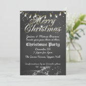 ヴィンテージの黒板のクリスマス・パーティ 招待状 (スタンド正面)