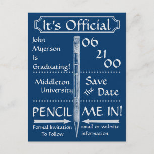 ヴィンテージの黒板のスタイルの保存日付/招待 案内ポストカード