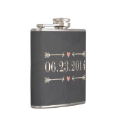 ヴィンテージの黒板のスタイルの婚礼の日のデザイン フラスク (右)