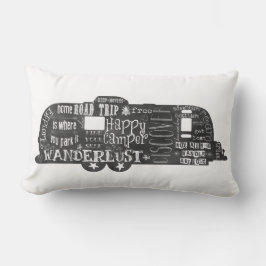 ヴィンテージの黒板のトレーラーの枕 ランバークッション