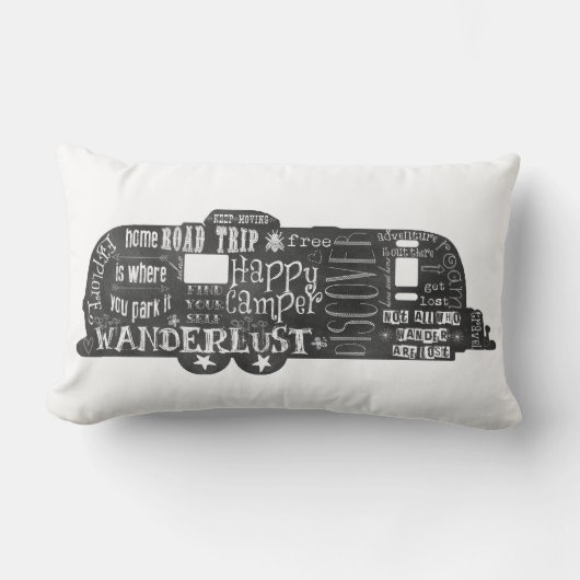 ヴィンテージの黒板のトレーラーの枕 ランバークッション (正面)