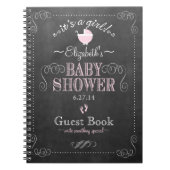 ヴィンテージの黒板のピンクのベビーシャワーの来客名簿 ノートブック (正面)