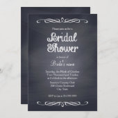 ヴィンテージの黒板のブライダルシャワー招待状 招待状 (正面/裏面)