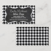 ヴィンテージの黒板の一見; 黒く及び白い千鳥格子の 名刺 (正面/裏面)