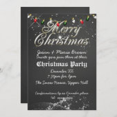 ヴィンテージの黒板の数々のなクリスマス・パーティ 招待状 (正面/裏面)