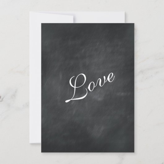ヴィンテージの黒板の結婚式のお祝いの招待状 招待状 (裏面)