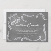 ヴィンテージの黒板の結婚式の鐘の招待状 招待状 (正面)