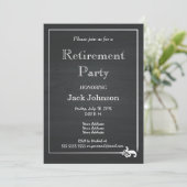 ヴィンテージの黒板の退職パーティー 招待状 (スタンド正面)