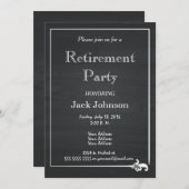 ヴィンテージの黒板の退職パーティー 招待状 (正面/裏面)