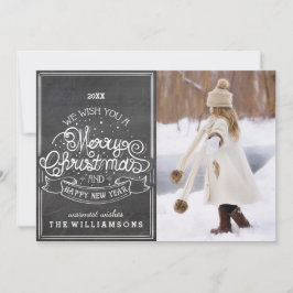 ヴィンテージの黒板の願いメリークリスマスの写真 シーズンカード